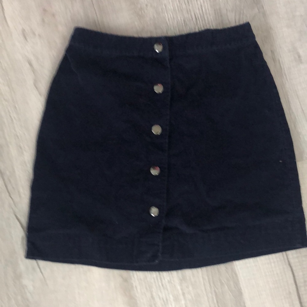 Navy Corduroy Skirt